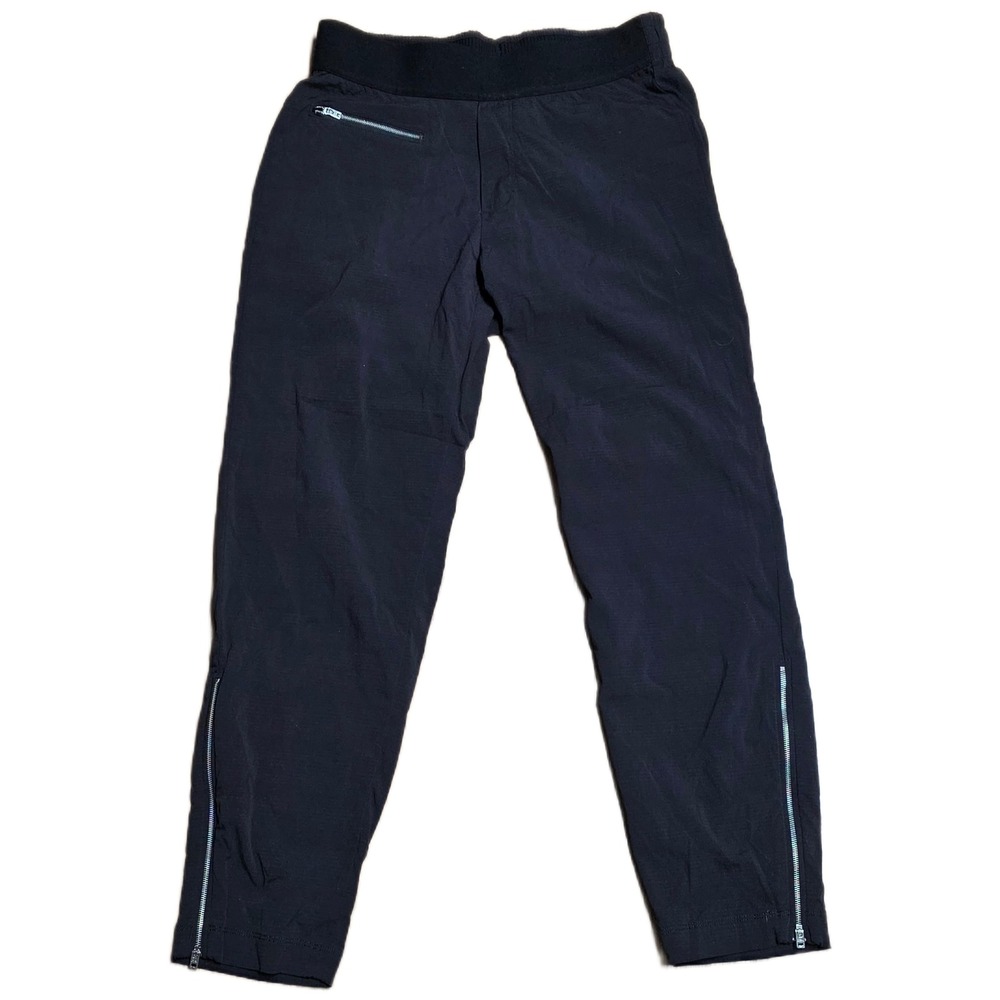 Athleta Zip Ankle Jogger Pants Women's Size 6 Black Stretch Waist